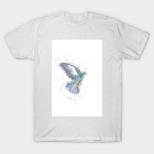 Pigeon in Flight pen drawing. T-Shirt